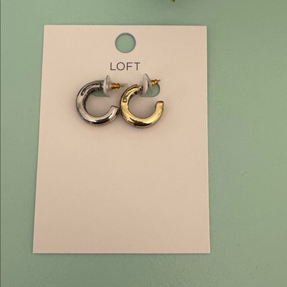 LOFT Silver and Gold Accent Earrings - Picture 2 of 4